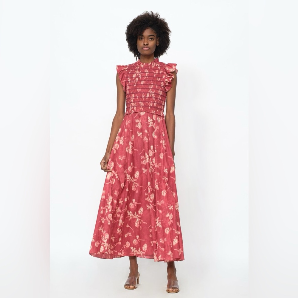 Sea New York Monet Smocked Midi Dress Size 0 - Picture 4 of 10